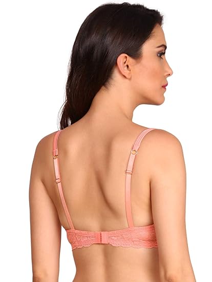 Jockey 2102 Women’s Underwired Padded Microfiber T-Shirt Bra – Medium Coverage with Lace Back & Adjustable Straps